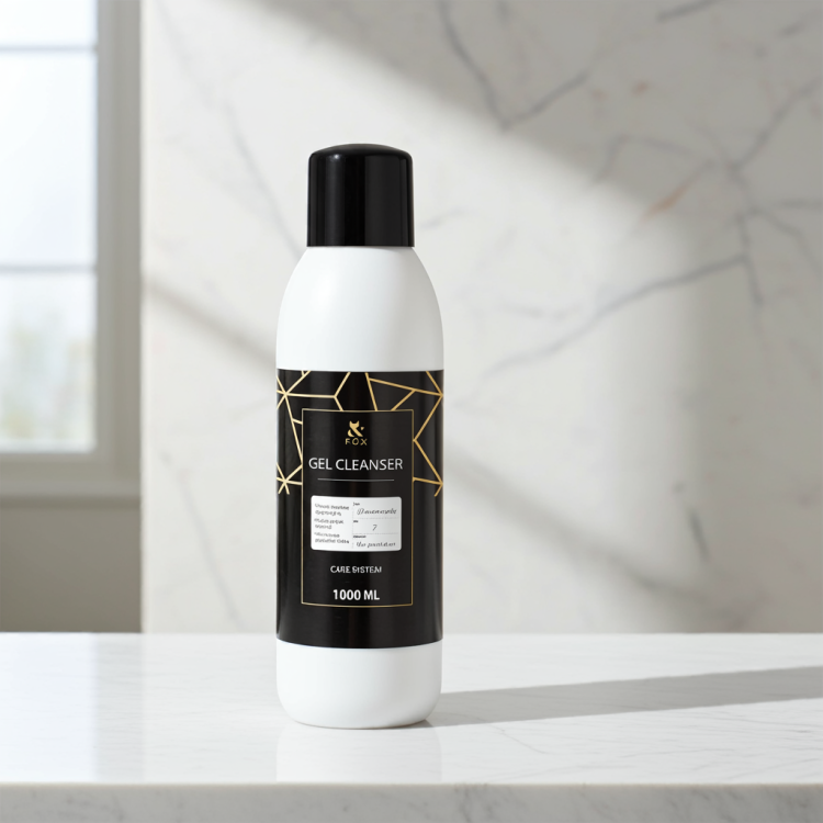 Cleaner F.O.X 1000 ml – płyn do odtłuszczania paznokci i usuwania warstwy dyspersyjnej, idealny do manicure hybrydowego i żelowego.