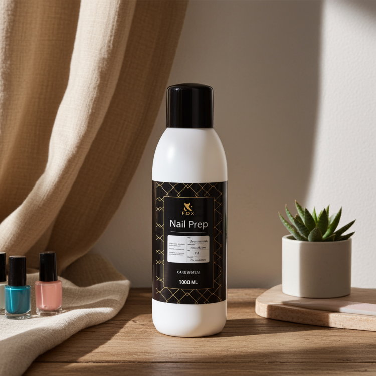 F.O.X Nail Prep 1000 ml – profesjonalny dehydrator i odtłuszczacz do paznokci, butelka z linii Care System